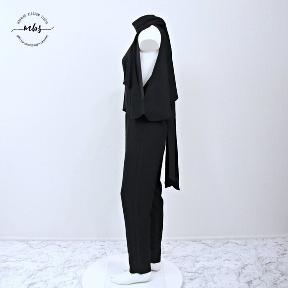 NWT Finders Keepers Real Slow Halter Neck Cold Shoulder Jumpsuit Black Women S - Picture 5 of 15